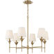 Broche 6 Light 32 inch Antique Gold Chandelier Ceiling Light