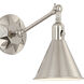 Morgan 17 inch 60.00 watt Polished Nickel Task Sconce Wall Light