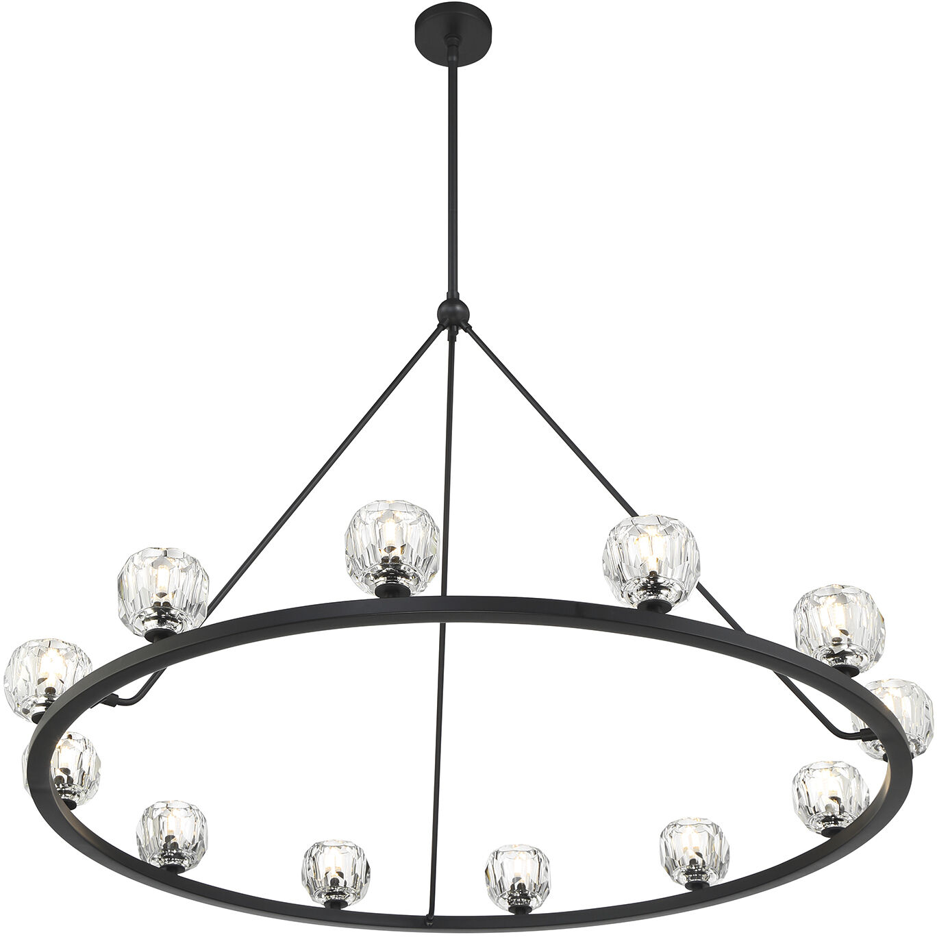 Aragon 12 Light 48 inch Matte Black Chandelier Ceiling Light