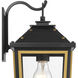 Hawkins 1 Light 14 inch Matte Black and Textured Gold Outdoor Sconce