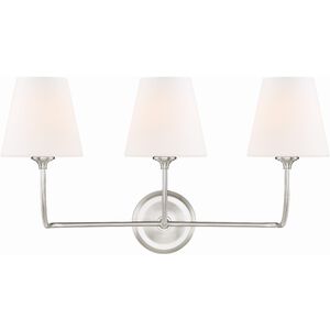 Sylvan 3 Light 23.25 inch Brushed Nickel Bathroom Vanity Light Wall Light