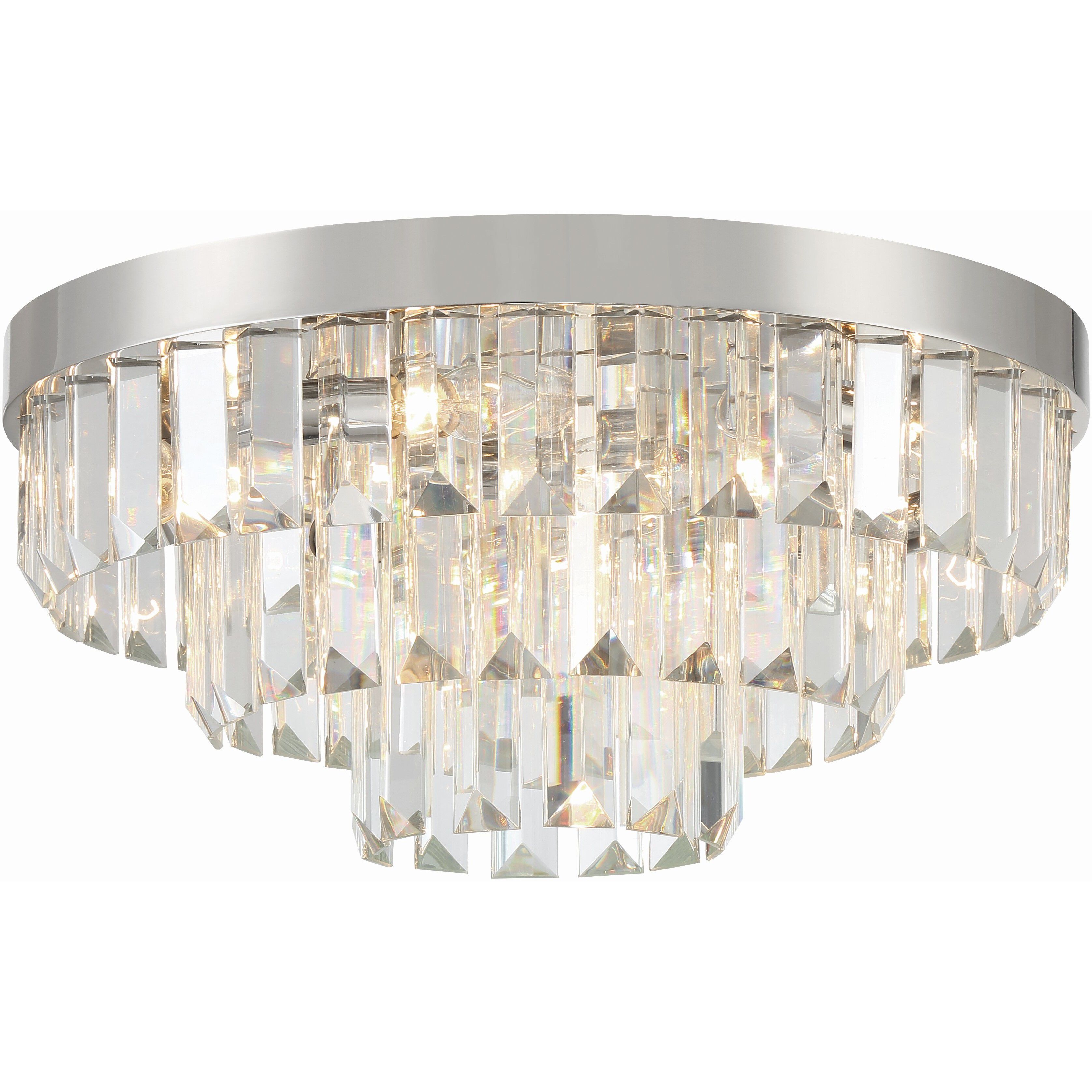 Hayes 8 Light 18 inch Polished Nickel Flush/Semi Flush Ceiling Light