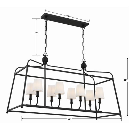 Sylvan 8 Light 42 inch Black Forged Chandelier Ceiling Light