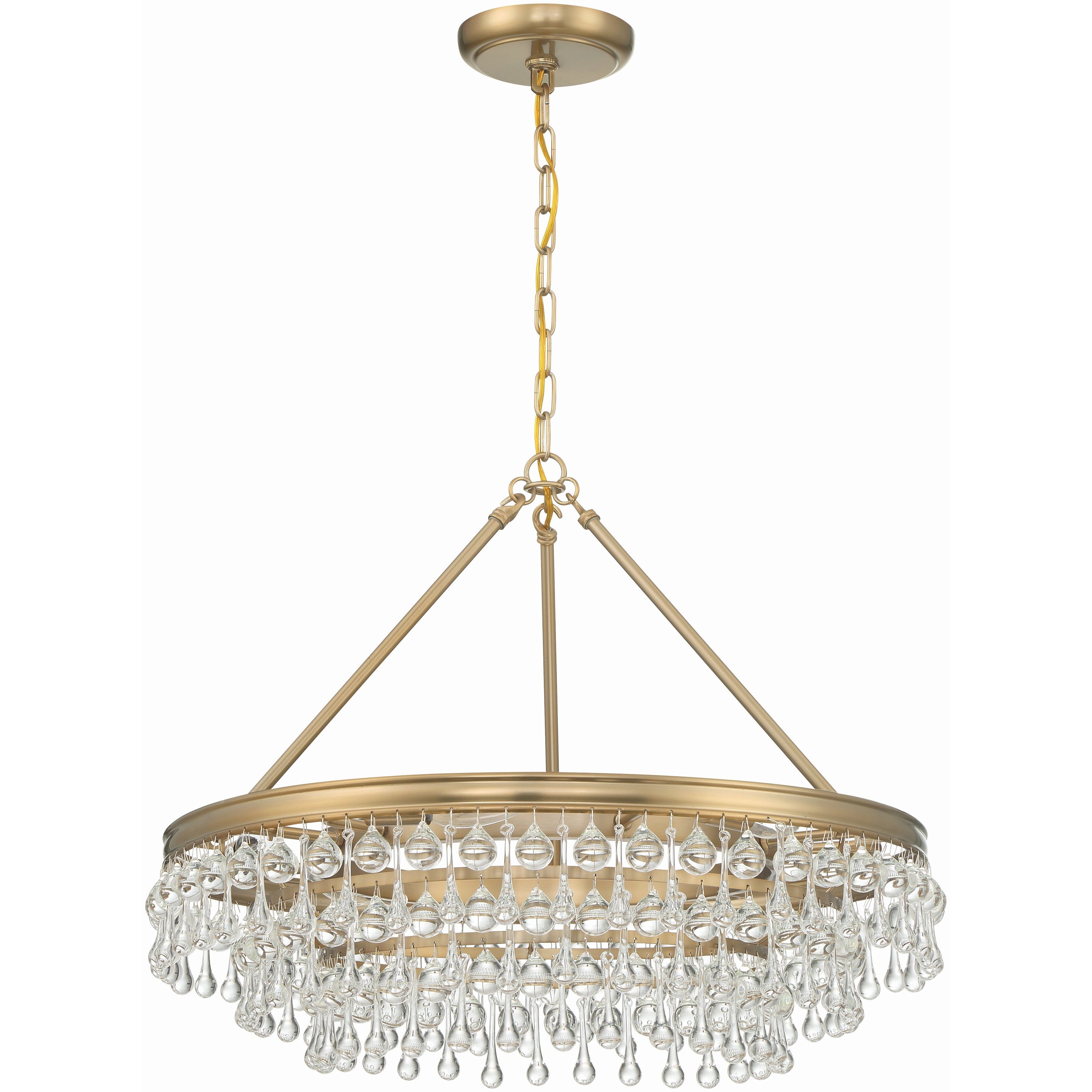 Calypso 6 Light 25 inch Vibrant Gold Chandelier Ceiling Light