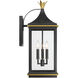 Simpson Wall Sconce Wall Light in Matte Black and Textured Gold