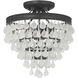 Calypso 3 Light 13 inch Matte Black Semi Flush Ceiling Light