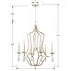 Manning 6 Light 26 inch Silver Leaf Chandelier Ceiling Light