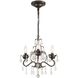 Paris Market 3 Light 13 inch English Bronze Mini Chandelier Ceiling Light in Clear Swarovski Strass