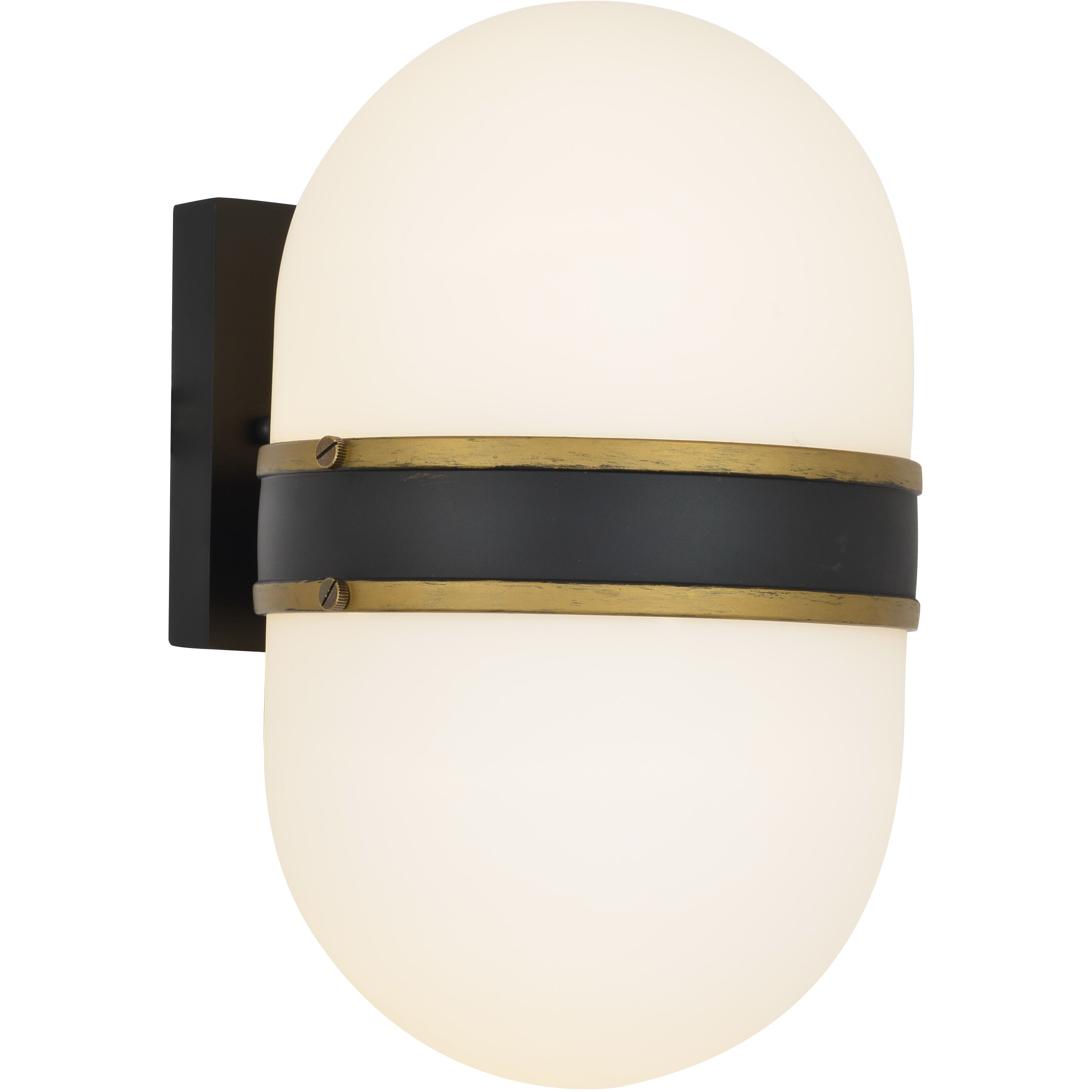 Capsule 2 Light 13.25 inch Matte Black/Textured Gold Outdoor Sconce