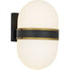 Capsule 2 Light 13.25 inch Matte Black/Textured Gold Outdoor Sconce