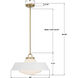Xander 3 Light 20 inch Vibrant Gold Pendant Ceiling Light