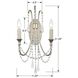 Arcadia 2 Light 11.25 inch Antique Silver Sconce Wall Light