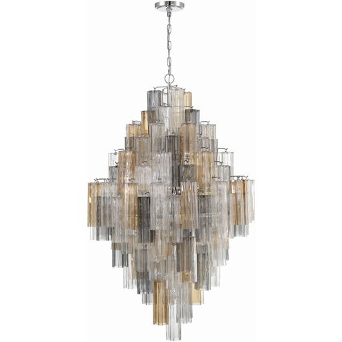 Addis 20 Light 31.5 inch Polished Chrome Chandelier Ceiling Light in Tronchi Glass Autumn