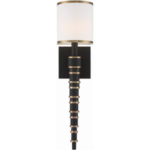 Sloane 1 Light 5 inch Vibrant Gold and Black Forged ADA Wall Sconce Wall Light