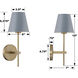 Xavier Bath Sconce Wall Light in Vibrant Gold and Blue