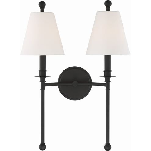 Riverdale 2 Light 15 inch Black Forged Sconce Wall Light