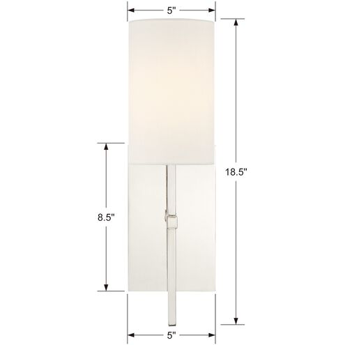 Veronica 1 Light 5 inch Polished Nickel Sconce Wall Light