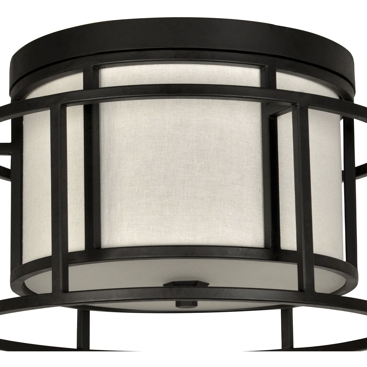 Hulton 2 Light 15 inch Matte Black Flush Ceiling Light