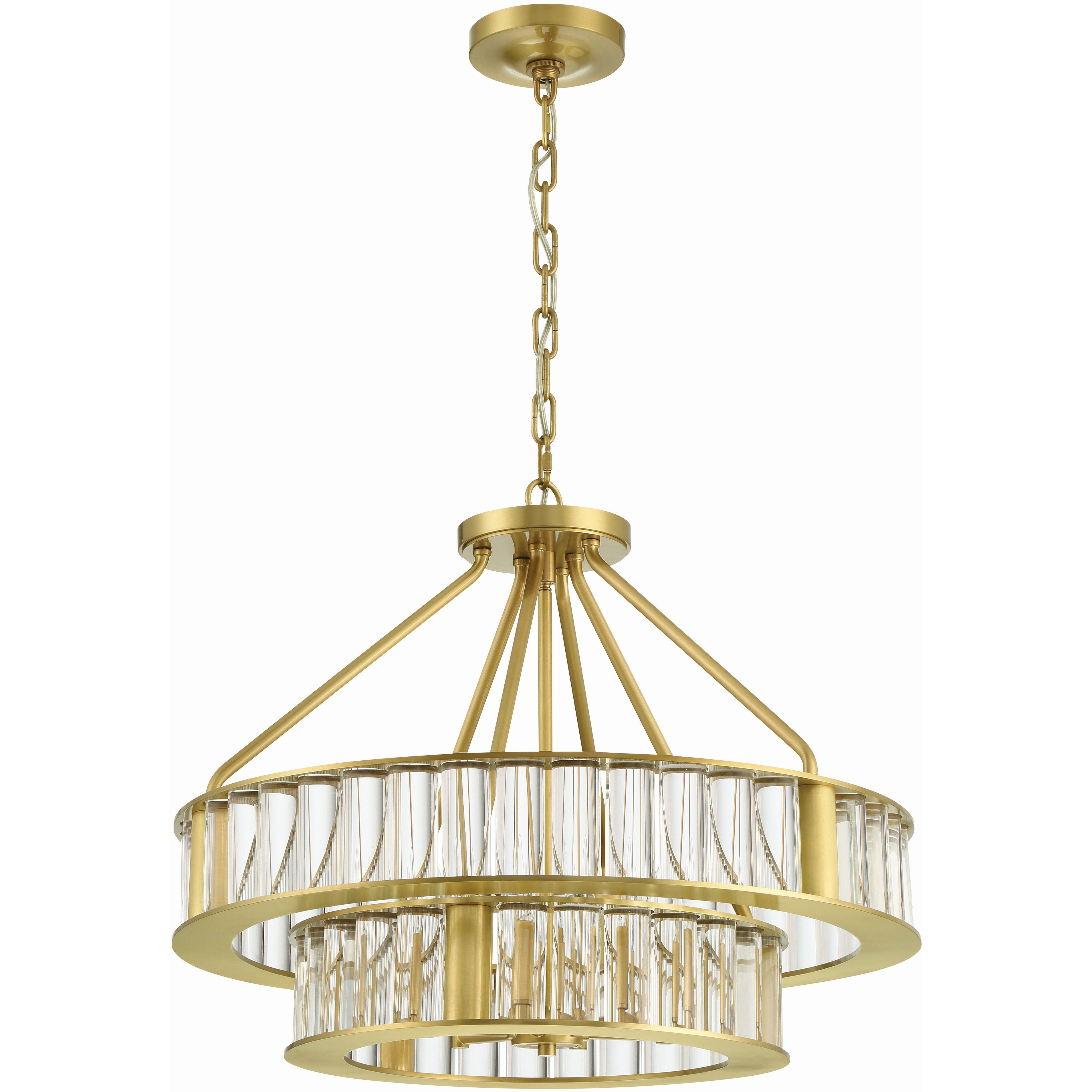 Farris 6 Light 24.5 inch Aged Brass Chandelier Ceiling Light