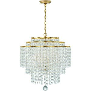 Gabrielle 6 Light 22 inch Antique Gold Chandelier Ceiling Light