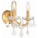 Filmore Sconce Wall Light in Clear Hand Cut, Antique Gold
