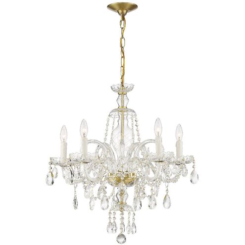 Candace 5 Light 25 inch Polished Brass Chandelier Ceiling Light in Clear Swarovski Strass