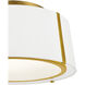 Fulton 3 Light 18 inch Antique Gold Semi Flush Ceiling Light