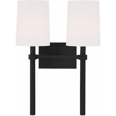 Bromley 2 Light 13.75 inch Black Forged Sconce Wall Light