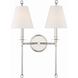 Riverdale 2 Light 15 inch Polished Nickel Sconce Wall Light