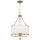 Broche 3 Light 14 inch Antique Silver Mini Chandelier Ceiling Light