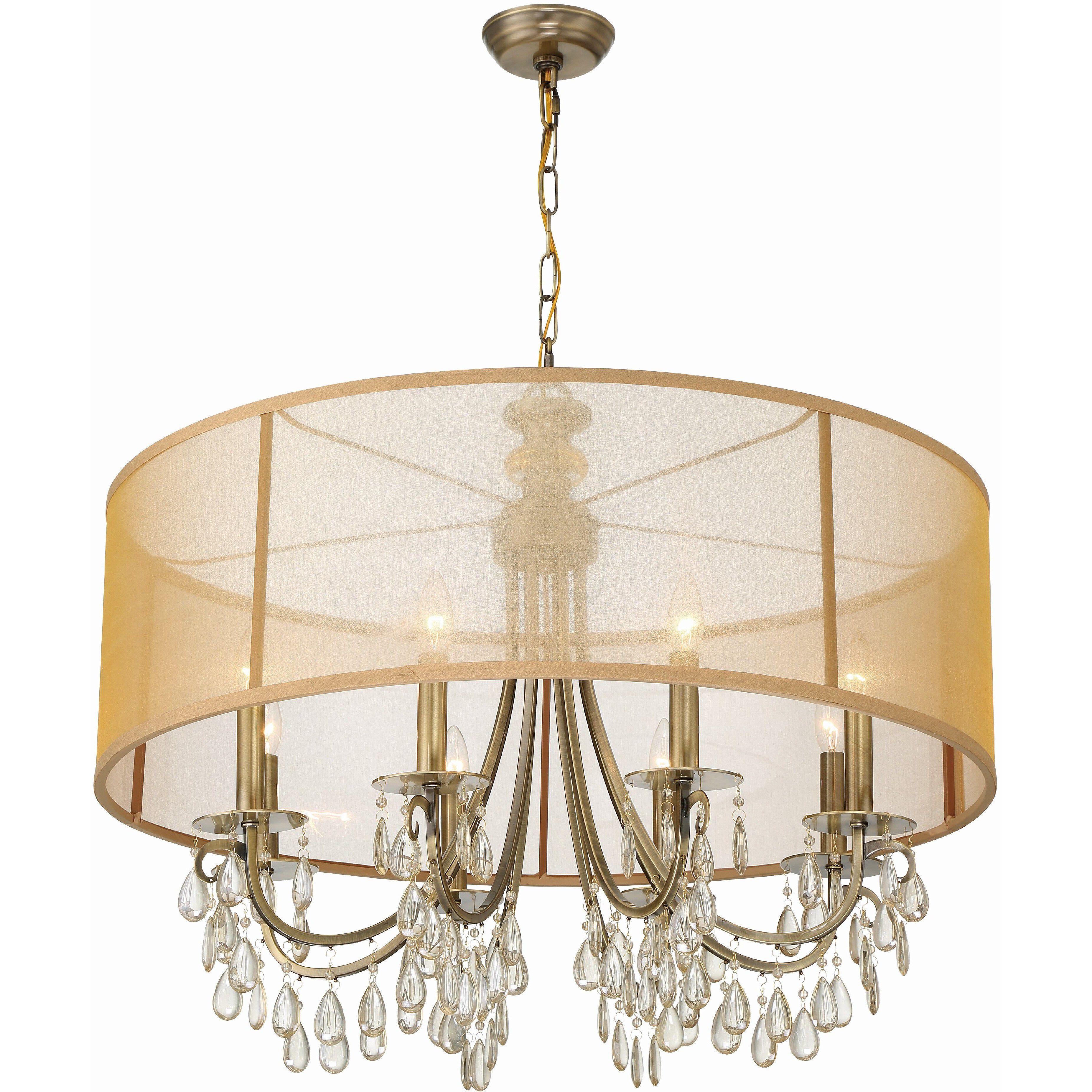 Hampton 8 Light 32 inch Antique Brass Chandelier Ceiling Light
