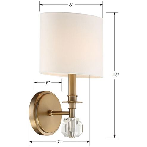 Chimes 1 Light 8 inch Aged Brass Sconce Wall Light