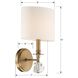 Chimes 1 Light 8 inch Aged Brass Sconce Wall Light