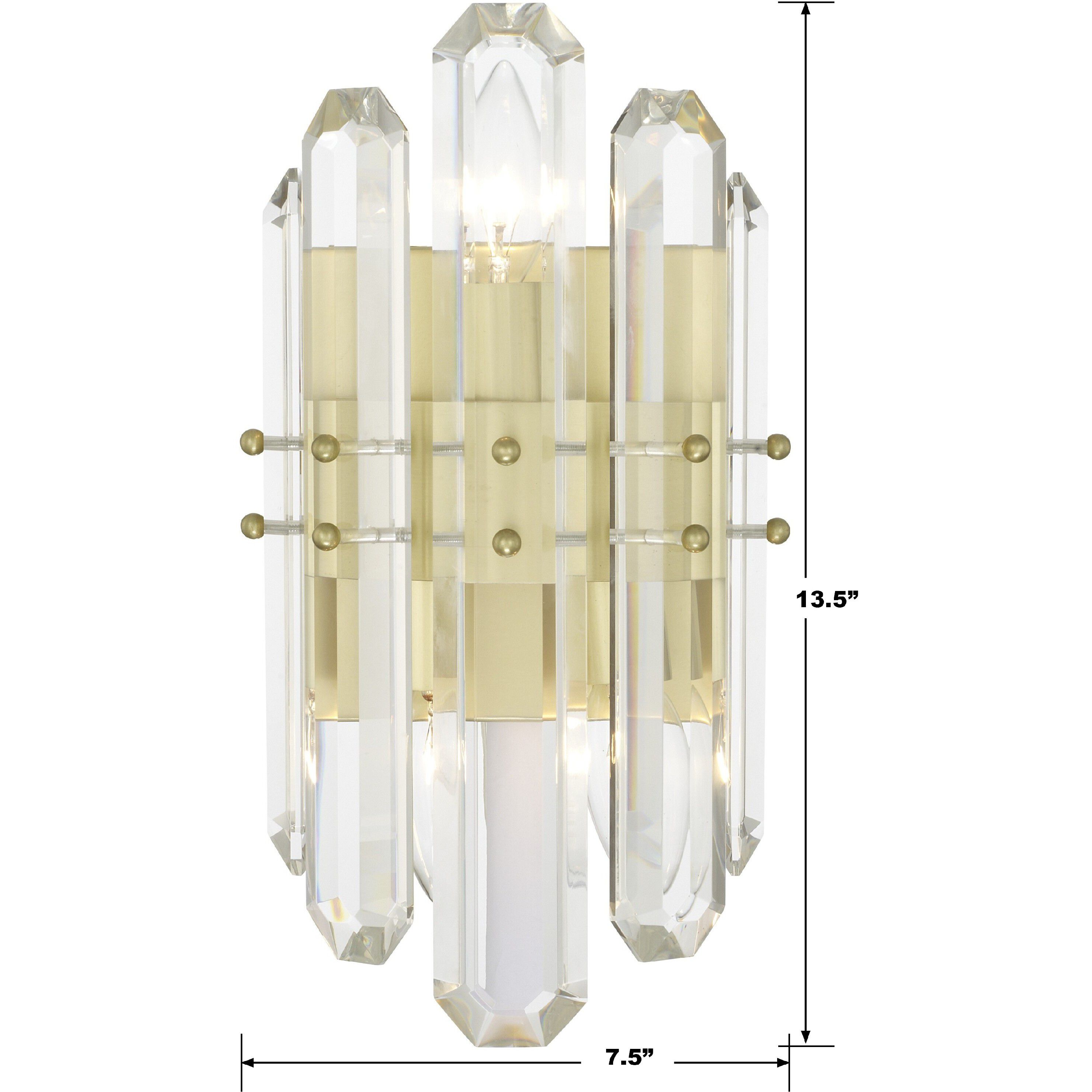 Bolton 2 Light 7.5 inch Aged Brass Sconce Wall Light