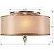 Luxo 3 Light 14 inch Antique Brass Flush/Semi Flush Ceiling Light