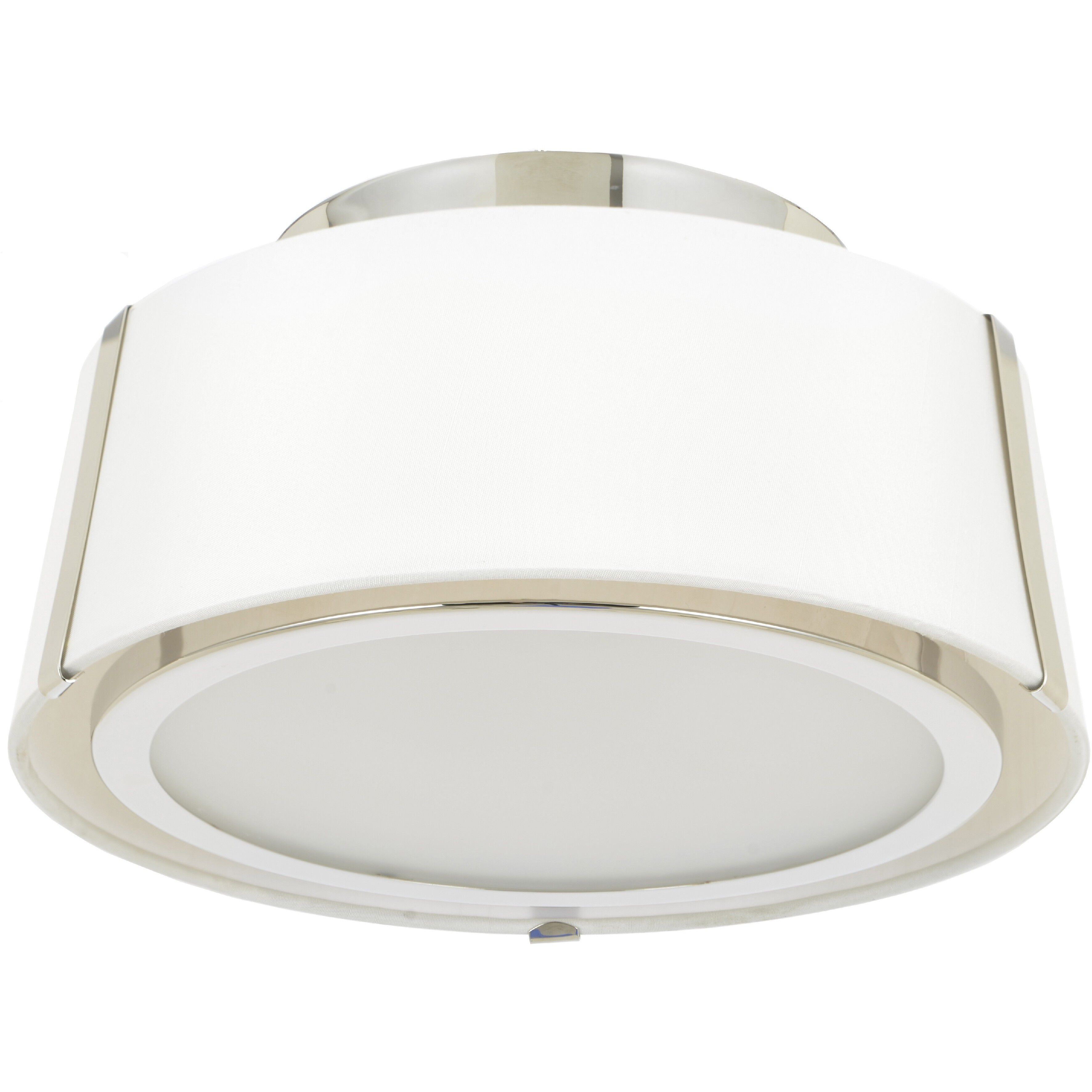 Fulton 2 Light 12 inch Polished Nickel Semi Flush Ceiling Light