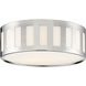 Kendal 3 Light 14 inch Polished Nickel Flush Ceiling Light
