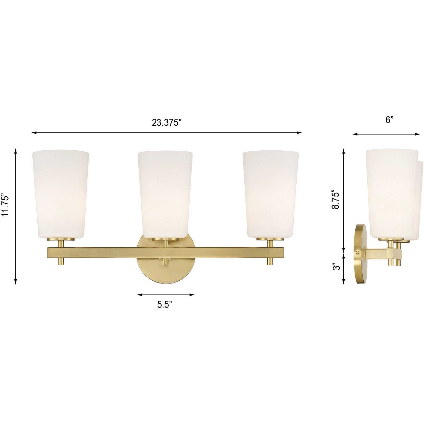 Colton Bath Vanity Light Wall Light in Aged Brass