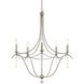 Metro 5 Light 27.5 inch Antique Silver Chandelier Ceiling Light