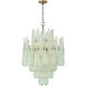 Ollie 16 Light 26.25 inch Aged Brass Chandelier Ceiling Light in Sand Glass Green