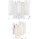 Addis Sconce Wall Light in Polished Chrome, Tronchi Glass White
