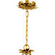 Broche 3 Light 14 inch Antique Gold Mini Chandelier Ceiling Light
