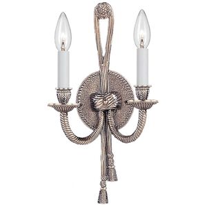 Cast Brass Wall Mount 2 Light 8 inch Pewter Wall Sconce Wall Light