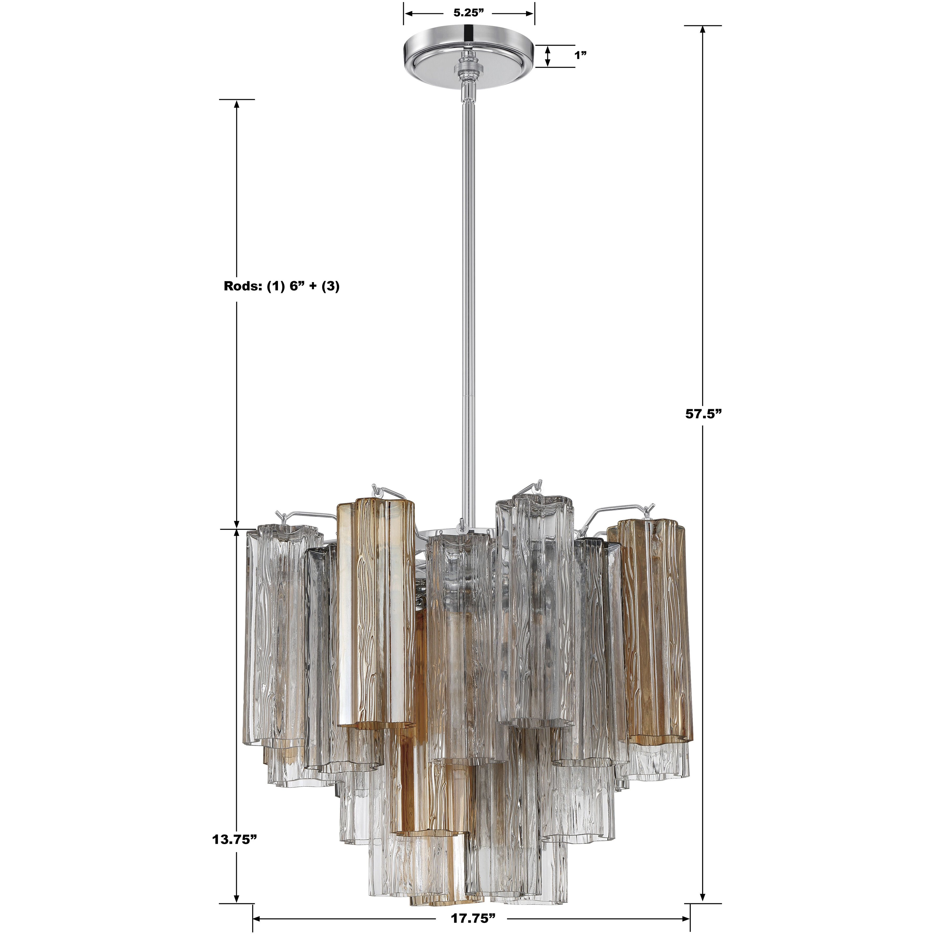 Addis 4 Light 17.75 inch Polished Chrome Mini Chandelier Ceiling Light in Autumn