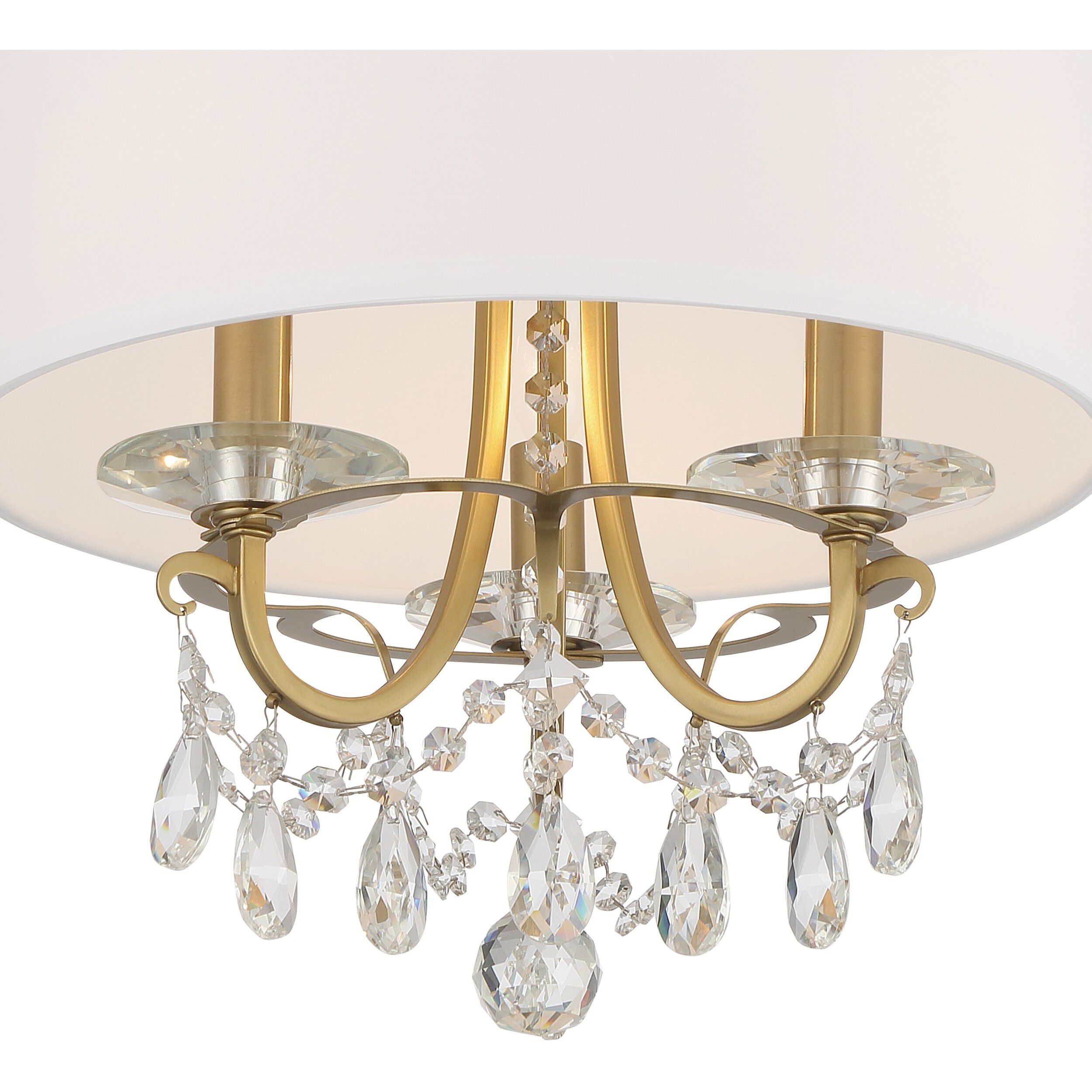 Othello 3 Light 14 inch Vibrant Gold Mini Chandelier Ceiling Light in Clear Spectra