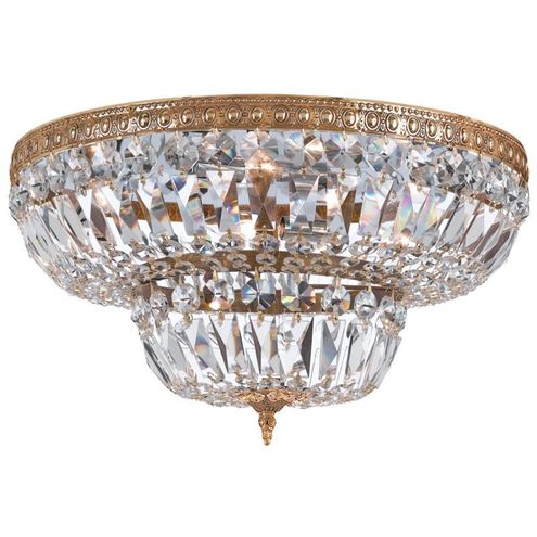 Westbury 6 Light 24 inch Olde Brass Flush Ceiling Light in Clear Hand Cut