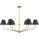 Xavier 6 Light 48 inch Vibrant Gold and Matte Black Chandelier Ceiling Light