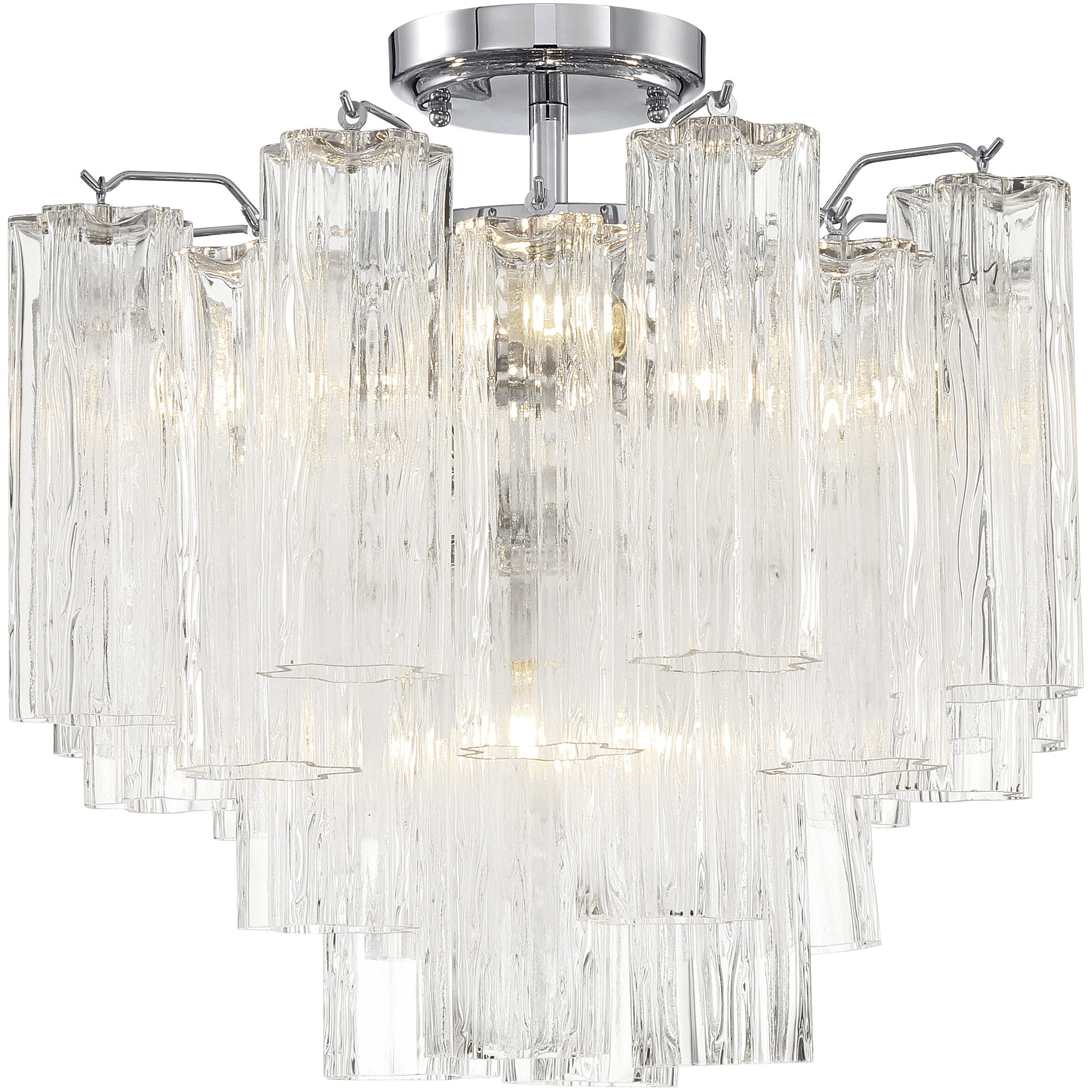 Addis 4 Light 17.75 inch Polished Chrome Semi Flush Ceiling Light in Clear