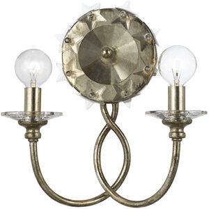 Willow 2 Light 11 inch Antique Silver Wall Sconce Wall Light