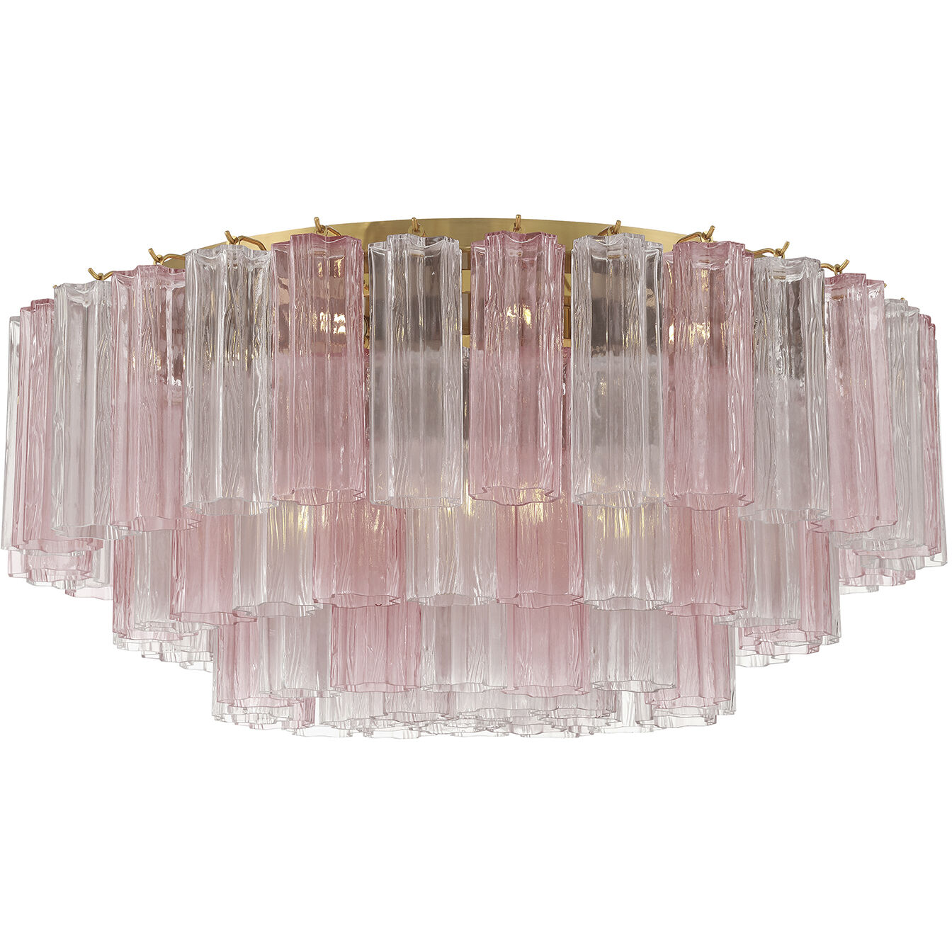 Addis 16 Light 32 inch Aged Brass Flush Ceiling Light in Spring